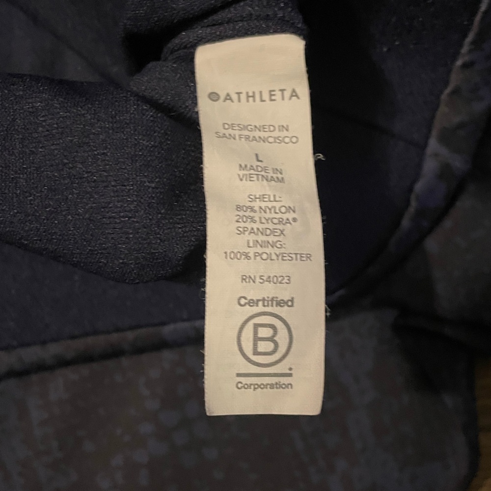 Athleta Blue Black Python Print Active Long Sleev… - image 4